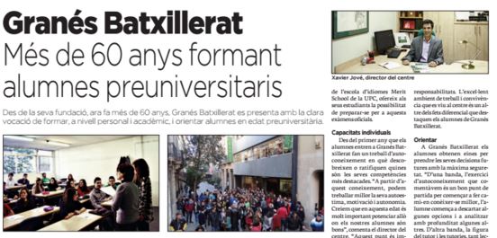 Granés Batxillerat a La Vanguardia